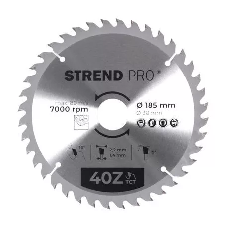 Strend Pro TCT 185 x 2,2 x 30/20 mm 40T, körfűrészlap