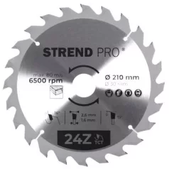 Strend Pro TCT 210 x 2,6 x 30/20 mm 24T, körfűrészlap