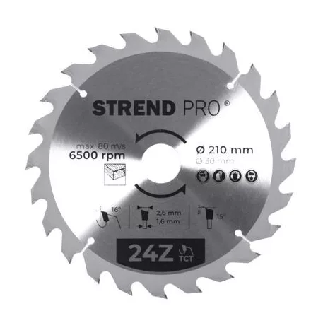 Strend Pro TCT 210 x 2,6 x 30/20 mm 24T, körfűrészlap