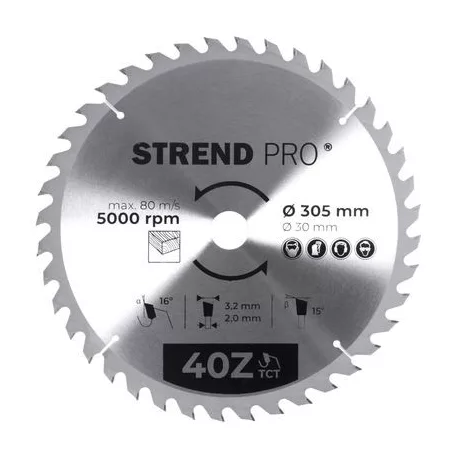 Strend Pro TCT 305 x 3,2 x 30/20 mm 40T, körfűrészlap