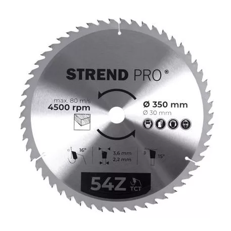 Strend Pro TCT 350 x 3,6 x 30 mm 54T, körfűrészlap