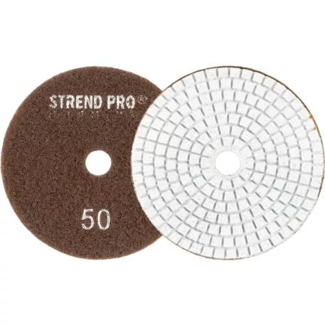 Strend Pro Premium P50 tárcsa, 100 mm, polírozó, gyémánt, tépőzáras, nedves polírozó és csiszoló