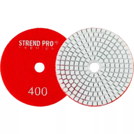 Strend Pro Premium P400 tárcsa, 100 mm, polírozó, gyémánt, tépőzáras, nedves polírozó és csiszolókorong