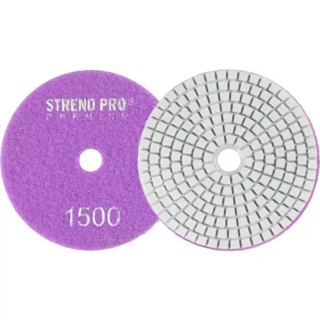Strend Pro Premium P1500 tárcsa, 100 mm, polírozó, gyémánt, tépőzáras, nedves polírozó és csiszolókorong