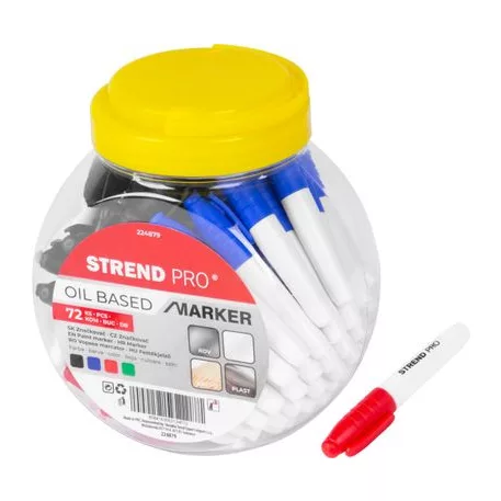 Jelölőfilc Strend Pro, piros/fekete/zöld/kék