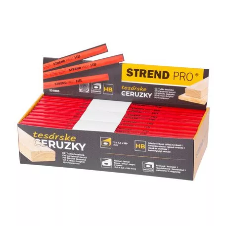Strend Pro ácsceruza, 250 mm, fekete ceruzabél, szögletes