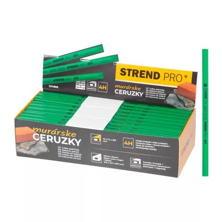 Strend Pro ceruza kőre, 250 mm, fekete ceruzabél, szögletes