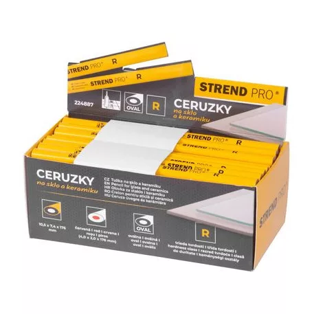 Strend Pro ceruza, 176 mm, piros ceruzabél, ovális, üveg, kerámia