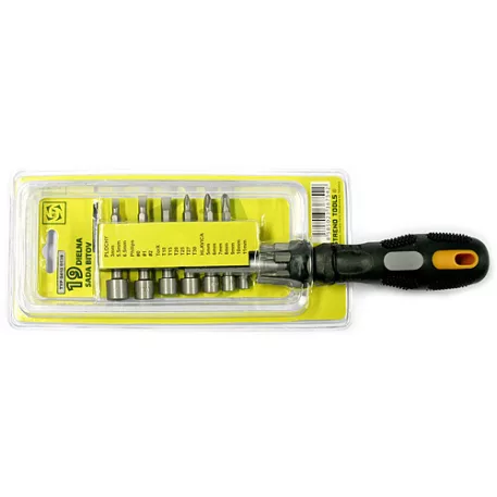 Készlet 19 db 1X Bittartó Bitek (-) 3 5.5, 6,5 mm (+) PH0, PH1, PH2 Bitek Torx T10, T15, T20, T25, T