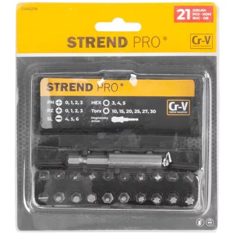 Bitkészlet Eve-12054 21 Részes, Bit 25 mm, Cr-V