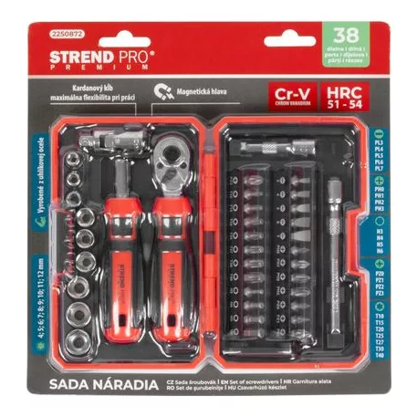 Csavarhúzó készlet Strend Pro Premium, 38 részes, torx + lapos + Phillips