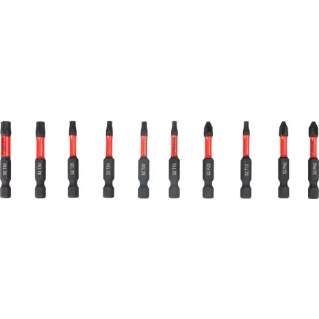 Strend Pro Premium bitkészlet, PH, PZ, TORX, S2 erősségű, 1/4", 50 mm, 10 darabos