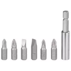   Csavarhúzó Bitkészlet (-) 5 7 mm (+) PH1, PH2 Pozidriv PZ1, PZ2