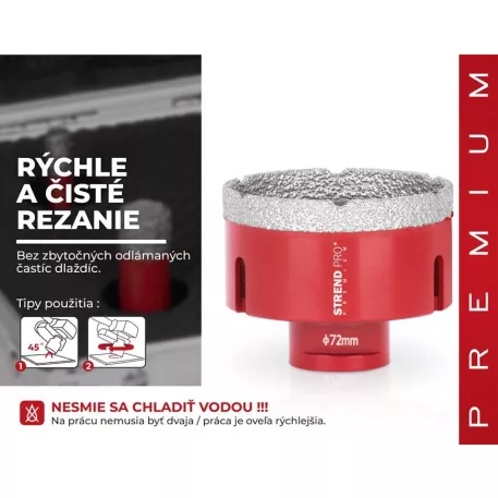 SP+ SZÁRÍTÓ DCB11 gyémánt szárazfúró, 72 mm, M14