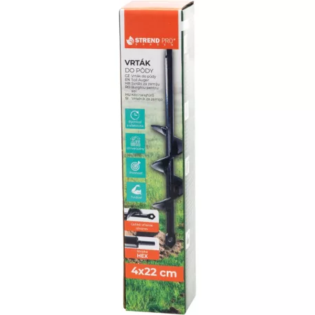 Fúró Strend Pro, földbe, csavarhúzóhoz, 4x22 cm