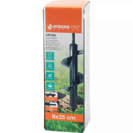 Fúró Strend Pro, földbe, csavarhúzóhoz, 8x25 cm