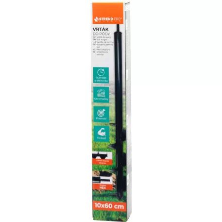 Fúró Strend Pro, földbe, csavarhúzóhoz, 10x60 cm