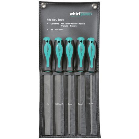 Reszelő készlet whirlpower 154-5005, 5 részes, 200 mm, lapos, gömbölyű, 4 szögű, egyenes
