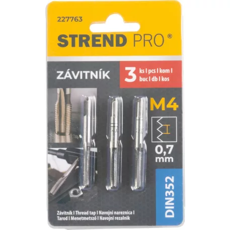 Strend Pro menetfúró, M4, 0,7 mm, DIN352, 3 db-os csomag