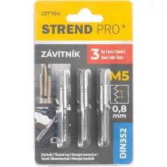 Strend Pro menetfúró, M5, 0,8 mm, DIN352, 3 db-os csomag