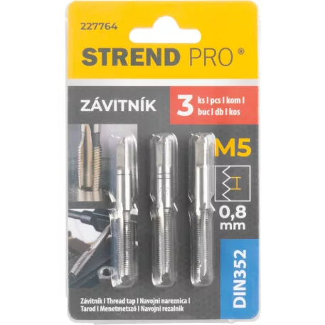 Strend Pro menetfúró, M5, 0,8 mm, DIN352, 3 db-os csomag