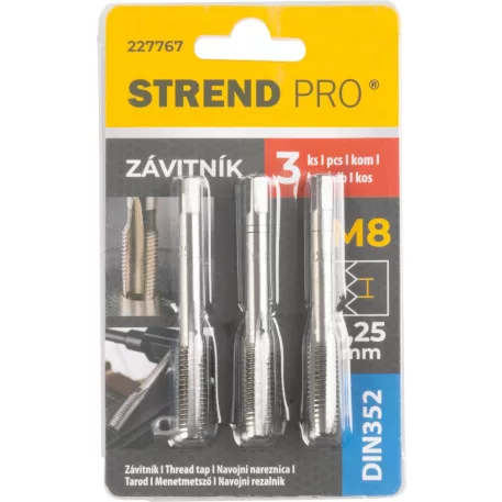 Strend Pro menetfúró, M8, 1,25 mm, DIN352, 3 db-os csomag