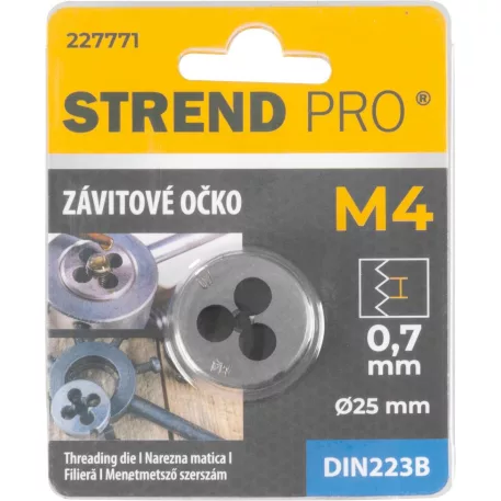 Strend Pro Menetmetsző, M4x0,7 mm, metrikus menet, átmérő 25 mm, DIN223B