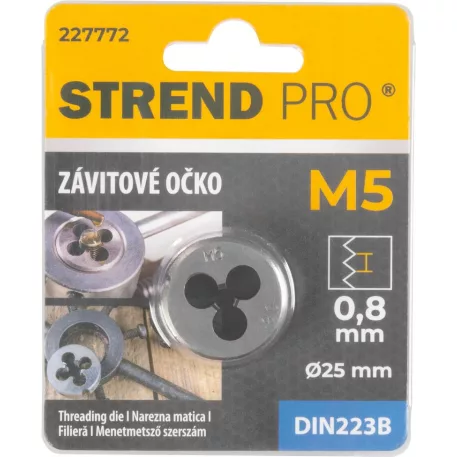 Strend Pro Menetmetsző, M5x0,8 mm, metrikus menet, átmérő 25 mm, DIN223B