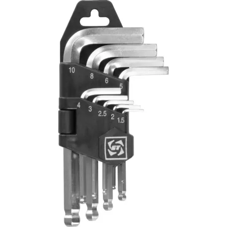 Kulcskészlet Hex (Imbusz) 9 db 1.5-10 mm Gömbvégű