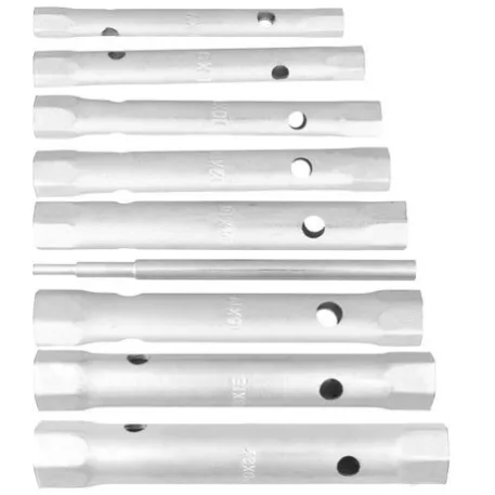 Csőkulcs Strend Pro, 6x7-20x22 mm, kétoldalas, Zn, 8 db-os készlet