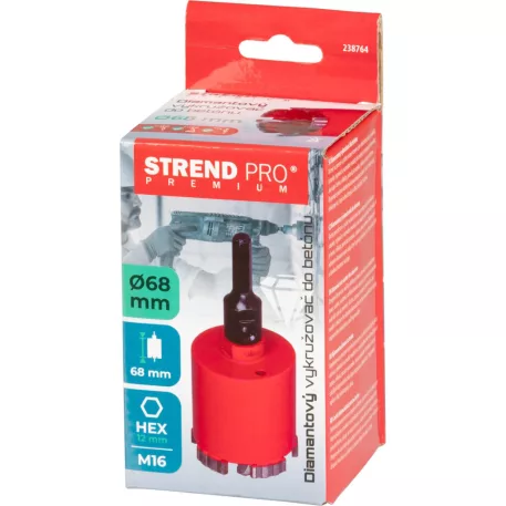 Strend Pro Premium Koronafúró , 68x68 mm, M16, 5 fog