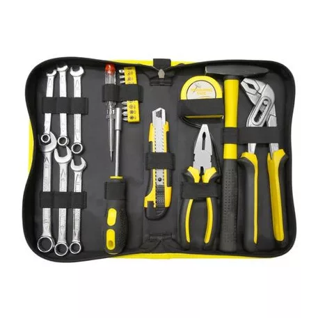 Szerszámkészlet 23 db Vinyl Tasak: 6x- Csillag-Villáskulcs 8 10 12 14 17 19 mm 1x- behúzó méter