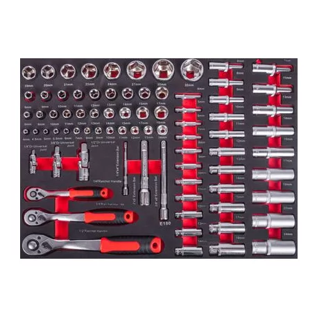 Strend Pro S239 aljzat, 80 darabos, dugókulcsok és dugófejek, műhelykocsihoz