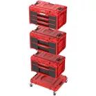Box QBRICK® System ONE Workshop Red - Cart, 3x Toolbox, 4 részes szerszámosláda készlet