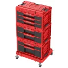 Box QBRICK® System ONE Workshop Red - Cart, 3x Toolbox, 4 részes szerszámosláda készlet