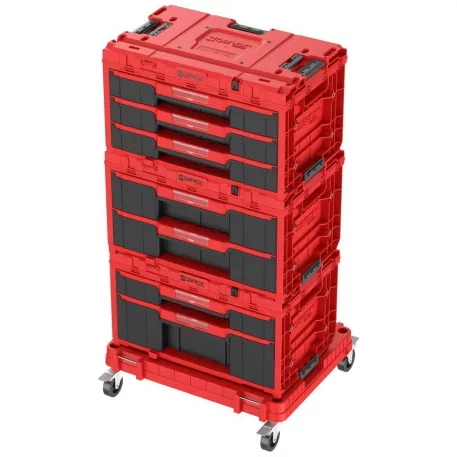 Box QBRICK® System ONE Workshop Red - Cart, 3x Toolbox, 4 részes szerszámosláda készlet