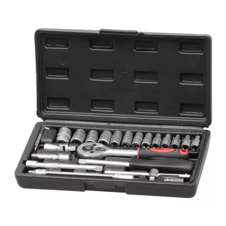 Szerszámkészlet Strend Pro, 25 részes, fejek, 1/4" racsni, kofferben