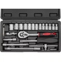   Szerszámkészlet Strend Pro, 25 részes, fejek, 1/4" racsni, kofferben