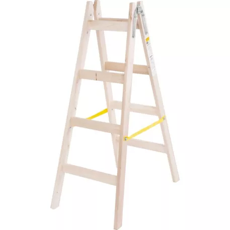 Strend Pro létra, 4 lépcsős, dupla, festett, fa, 1,32 m, max. 150 kg