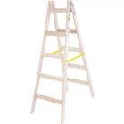 Strend Pro létra, 5 lépcsős, dupla, festett, fa, 1,63 m, max. 150 kg