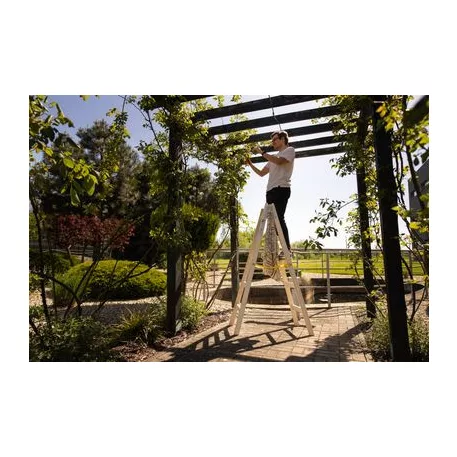 Strend Pro létra, 5 lépcsős, dupla, festett, fa, 1,63 m, max. 150 kg