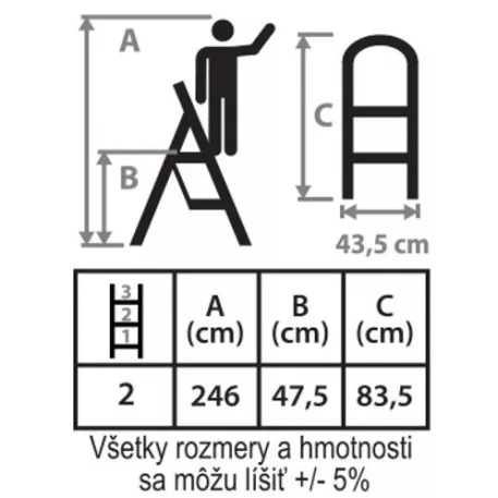 2 fokos acél fellépő