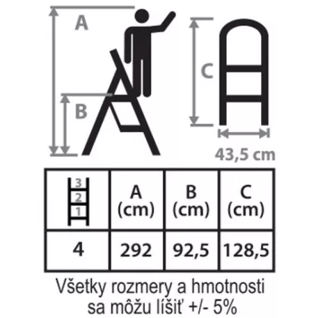 Strend Pro LFD140 4 fokos acél létra