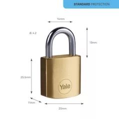   Lakat Yale Y110B/25/113/1, Standard Security, lakat, 25 mm, 3 kulcs