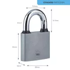 Lakat Yale Y111B/38/121/1, lakat, vas, fekete, 38 mm, 3 kulcs