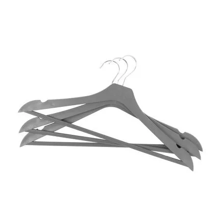 Akasztó Pff, Ruhára, Műanyag, Wood Design, Fekete/Barna/Szürke, csomag 3 db