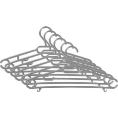   Akasztó Pff, Ruhára, Műanyag, Gyermek, Fekete /Barna /Szürke, csomag 6 db