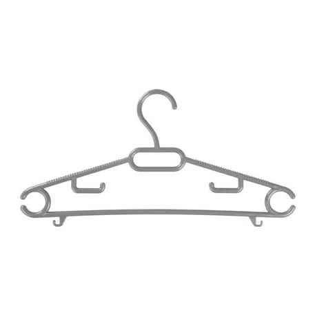 Akasztó Pff, Ruhára, Műanyag, Gyermek, Fekete /Barna /Szürke, csomag 6 db