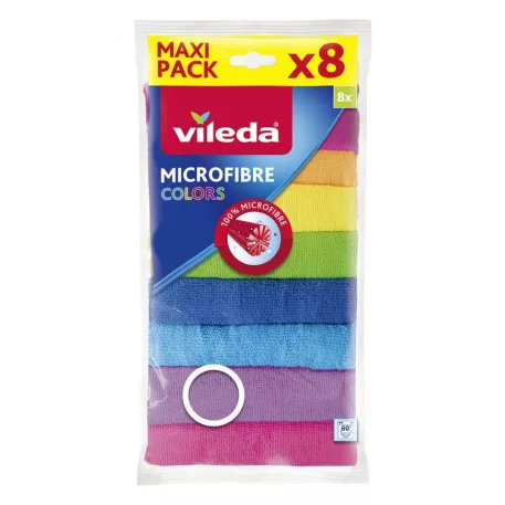 Vileda Microfibre Colors kendő, mikroszálas, csomag. 8 db