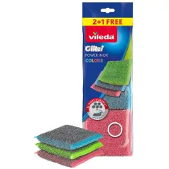 Súrolószívacs Vileda Power Inox Colors 2+1 db